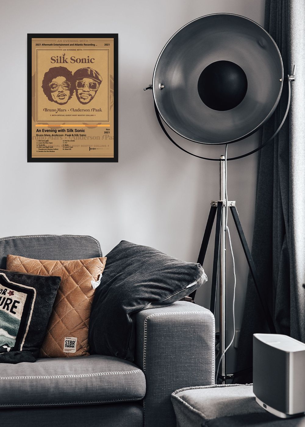 Quadro Bruno Mars An Evening with Sil... (Colored) Com Vidro