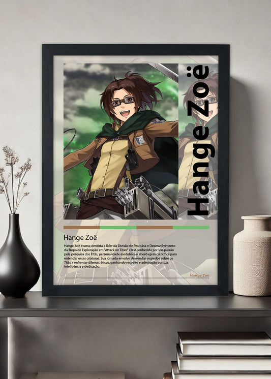 Quadro Hange Zoë - Shingeki no Kyojin - Com vidro