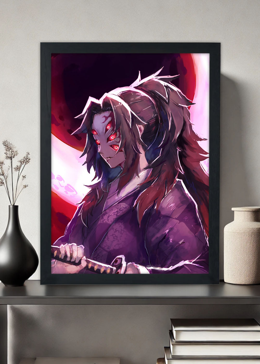 Quadro Decorativo Demon Slayer - Lua superior 1 - Com vidro