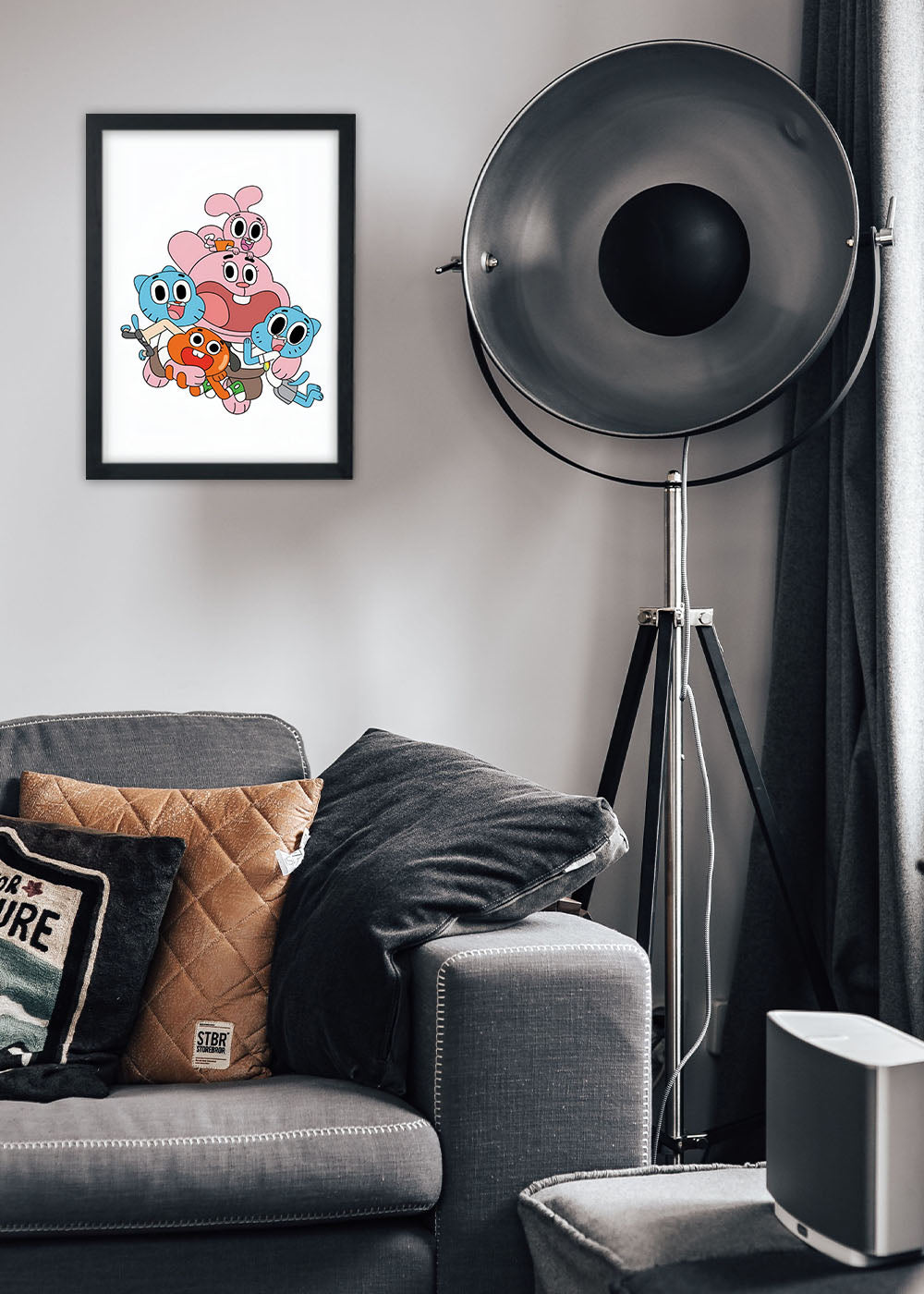 Quadro Decorativo A Familia de Gumball - Com vidro