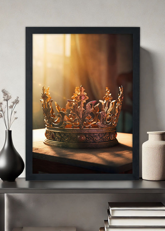 Quadro Decorativo Coroa do rei do palacio - Com vidro