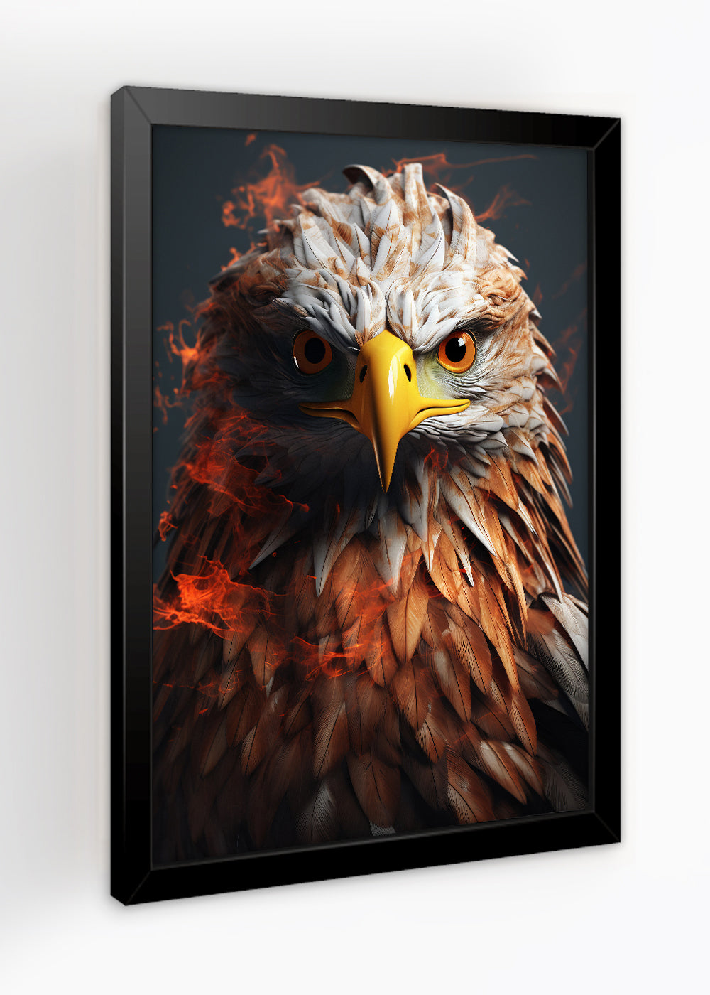 Quadro Decorativo Passaro em chamas - Com vidro