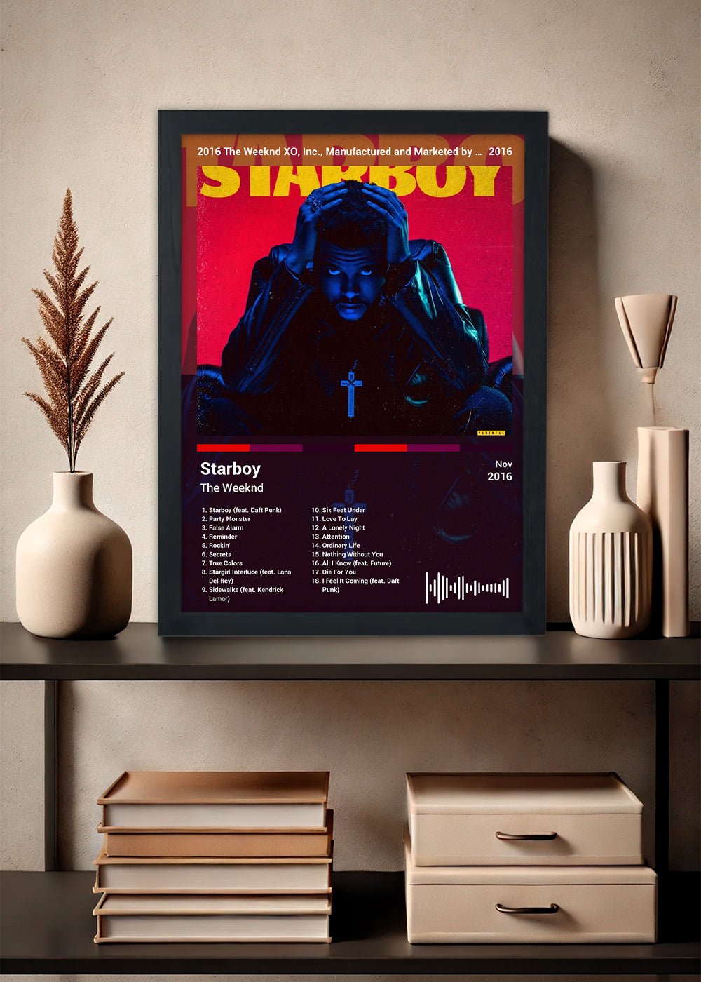 Quadro The Weeknd - Starboy (Colored) - Com Vidro