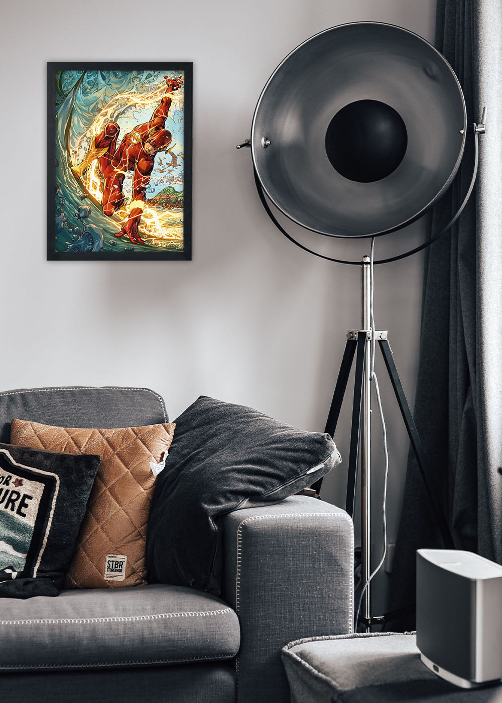 Quadro Decorativo Heroi DC - The Flash - Com vidro