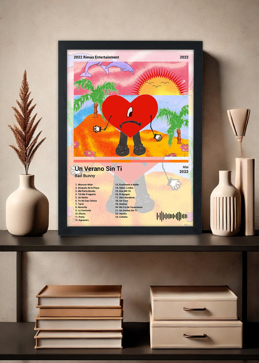 Quadro Bad Bunny - Un Verano Sin Ti (Light) - Com Vidro