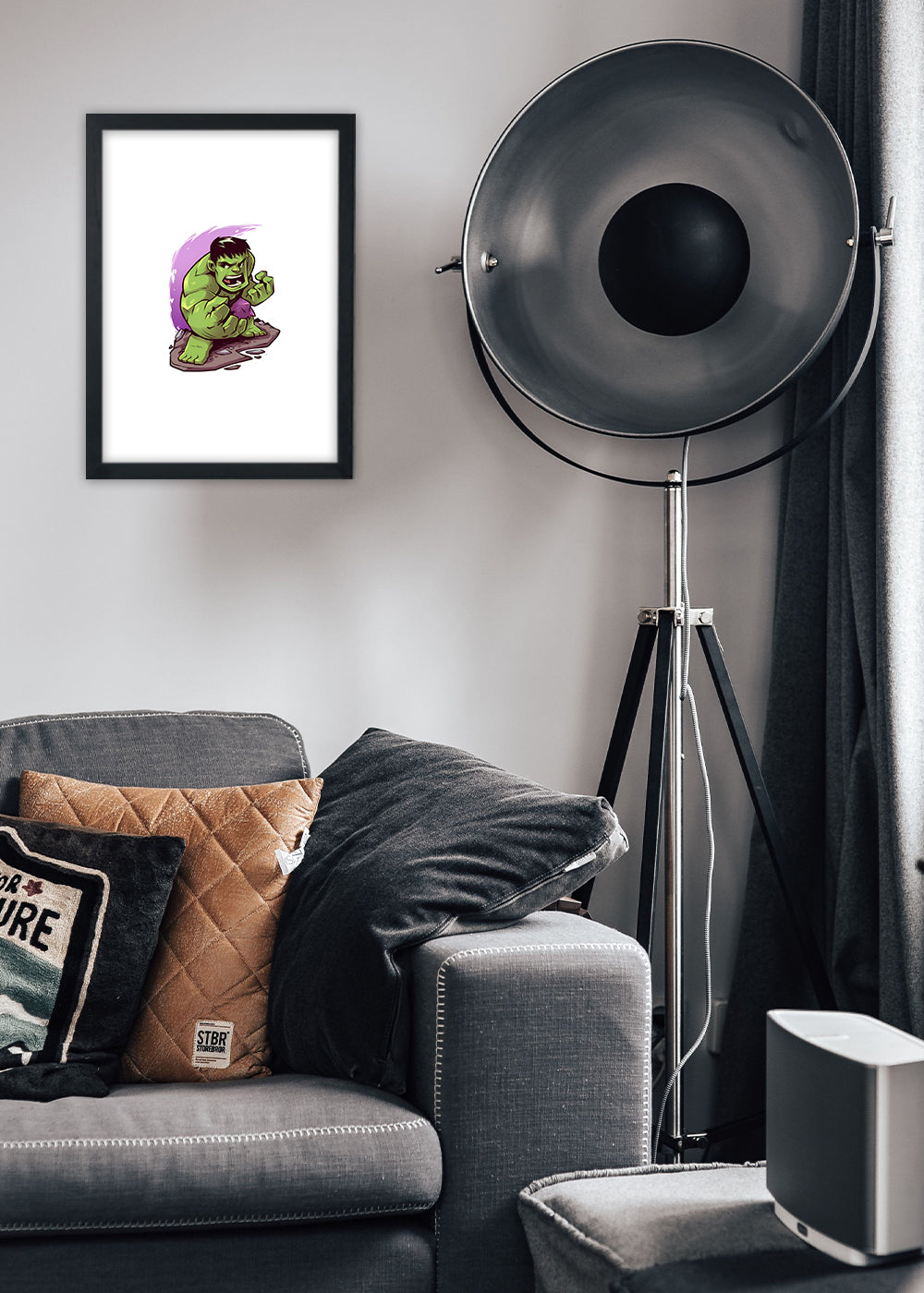 Quadro Hulk bravo criança - Com vidro