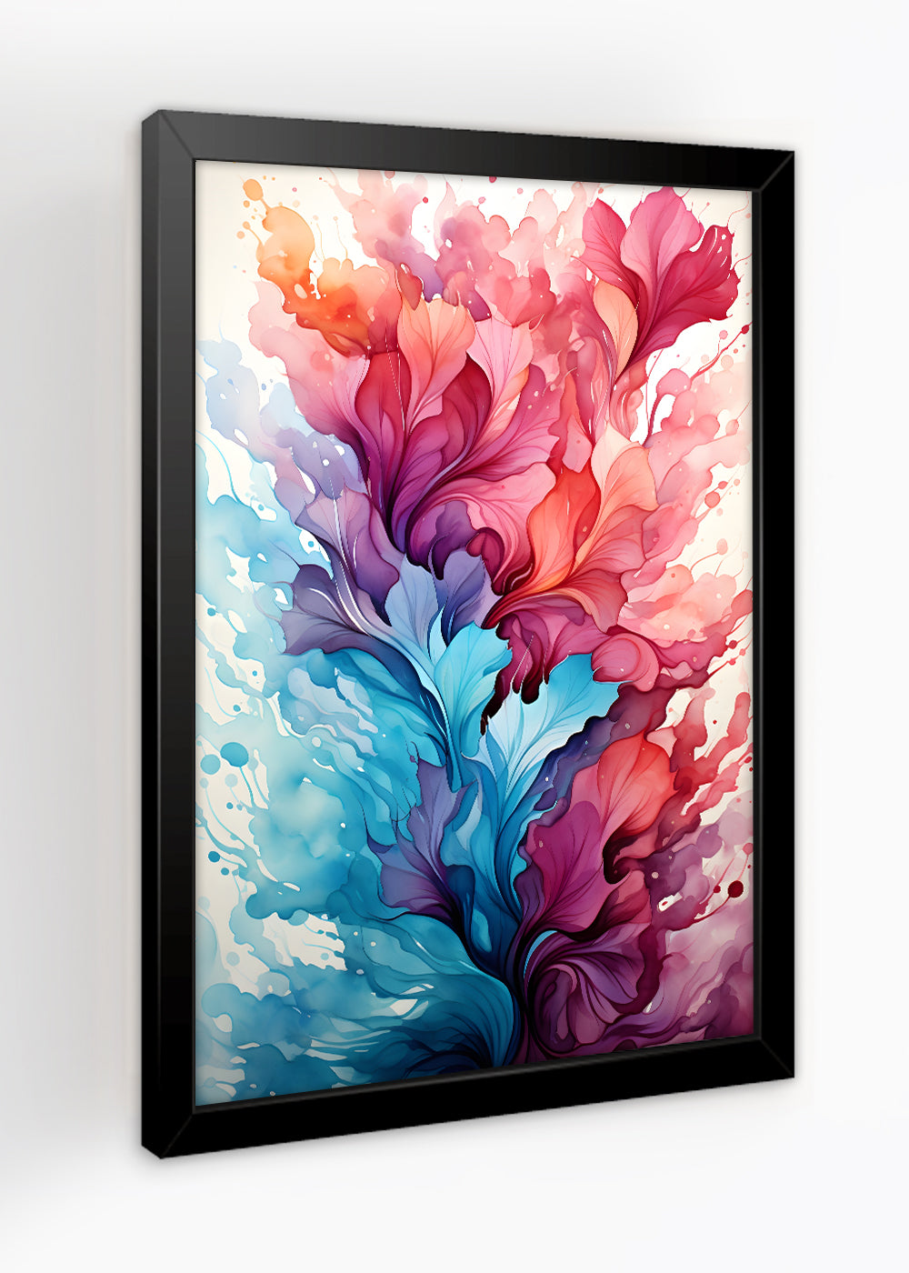 Quadro Decorativo Explosão de cores abstrata - Com vidro