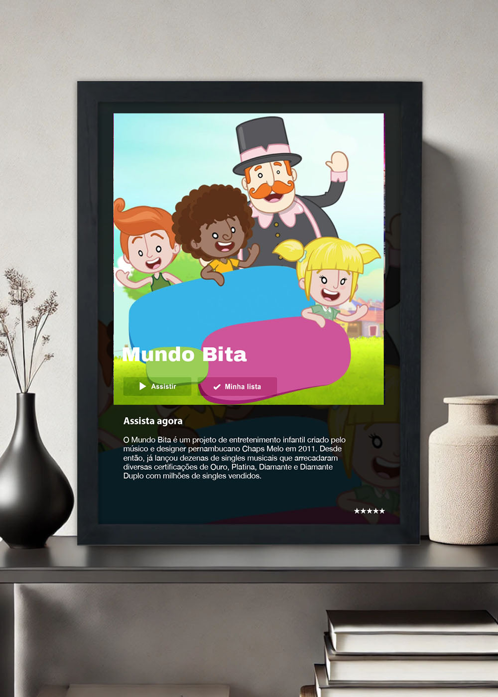 Quadro Decorativo Mundo Bita - Com vidro