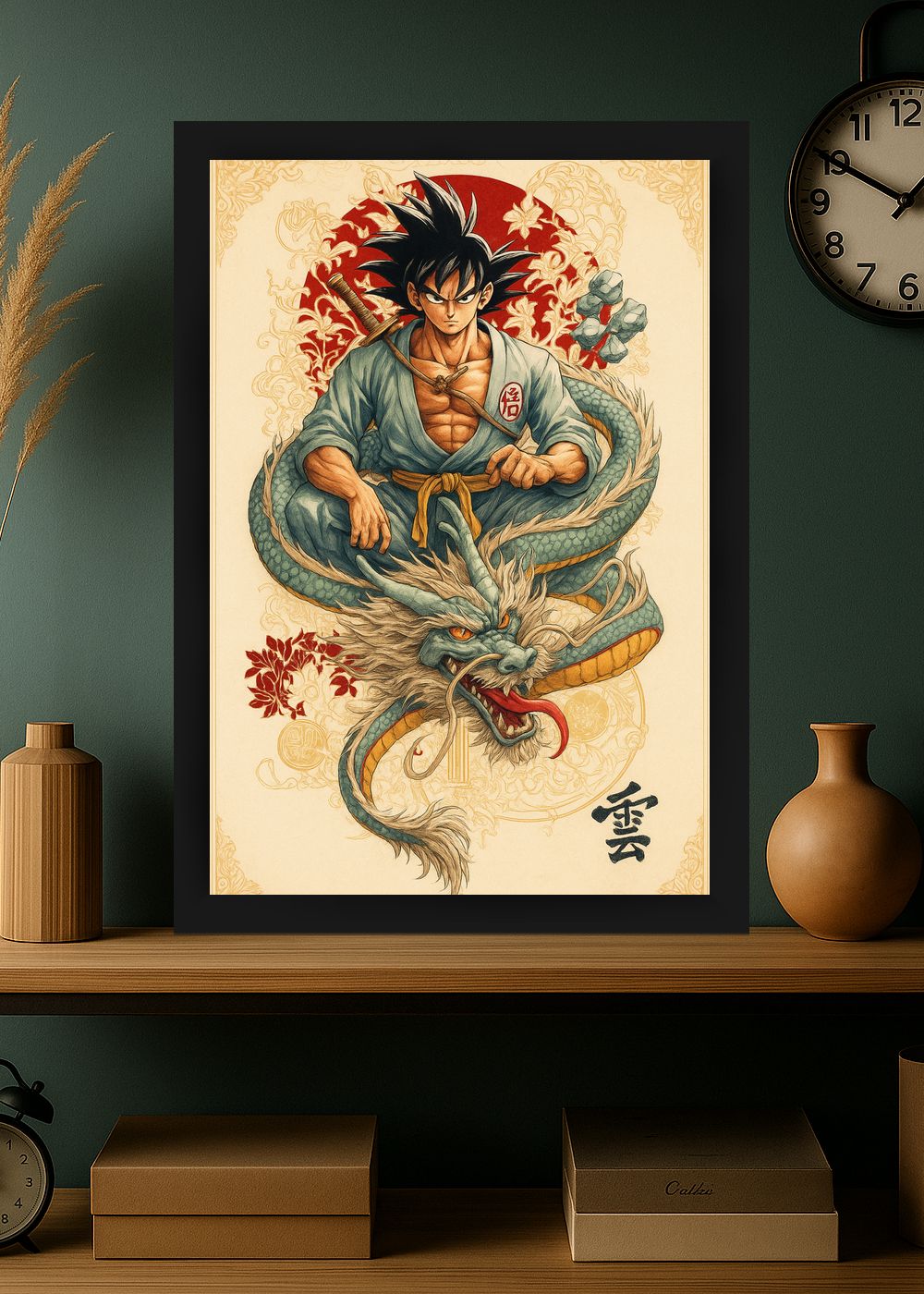 Quadro Goku (Son Goku) Dragon Ball Com Vidro e Moldura