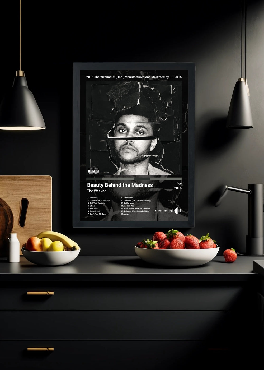 Quadro The Weeknd Beauty Behind the Madness (Dark) Com Vidro