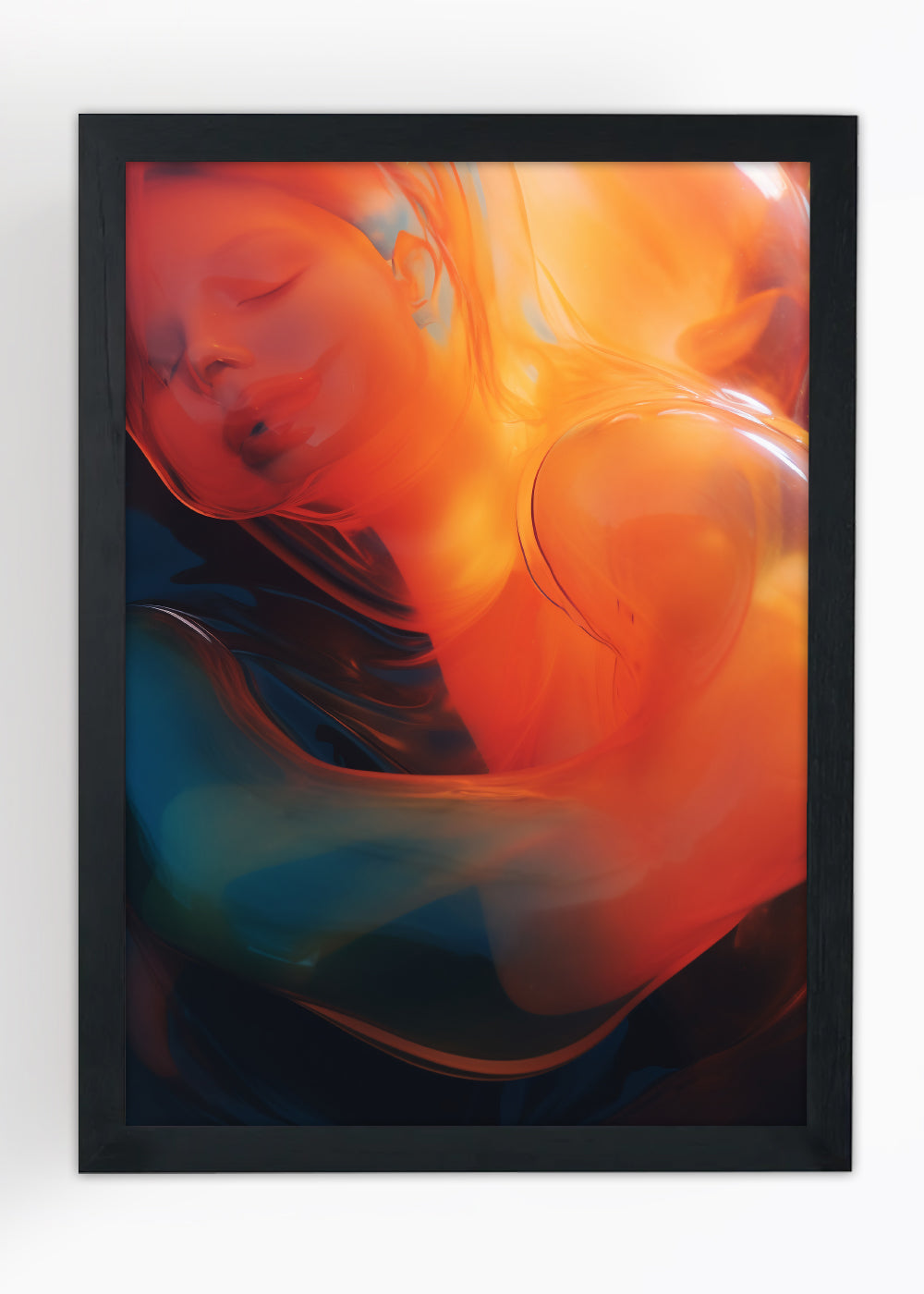 Quadro Mulher feita de pinturas artísticas - Com vidro