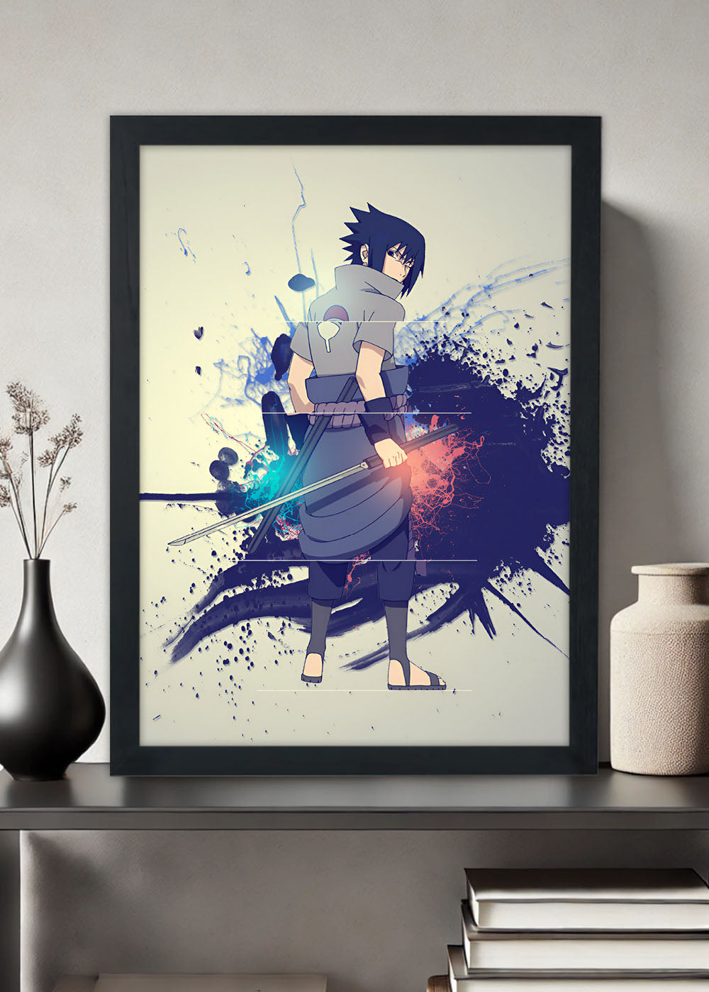 Quadro Decorativo Sasuke - Naruto - Com vidro