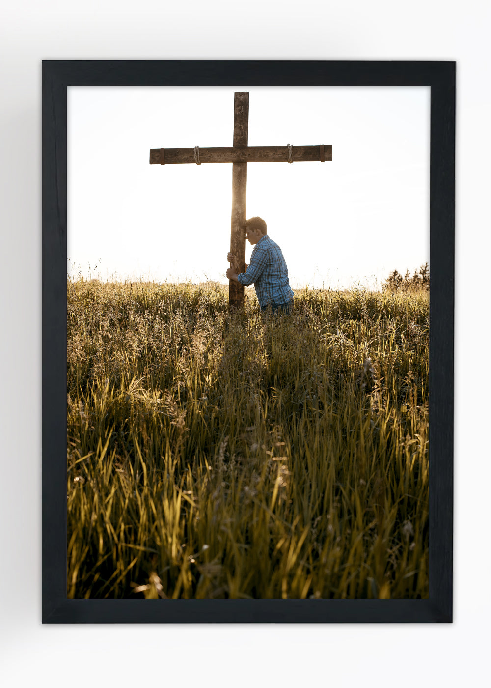 Quadro Rezando para o seu Deus - religioso - Com vidro