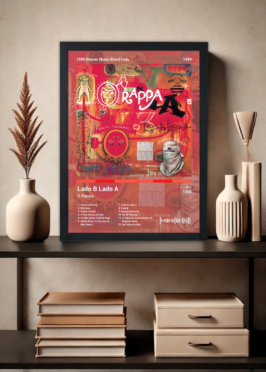 Quadro Decorativo O Rappa Lado B Lado A (Colored) Com Vidro