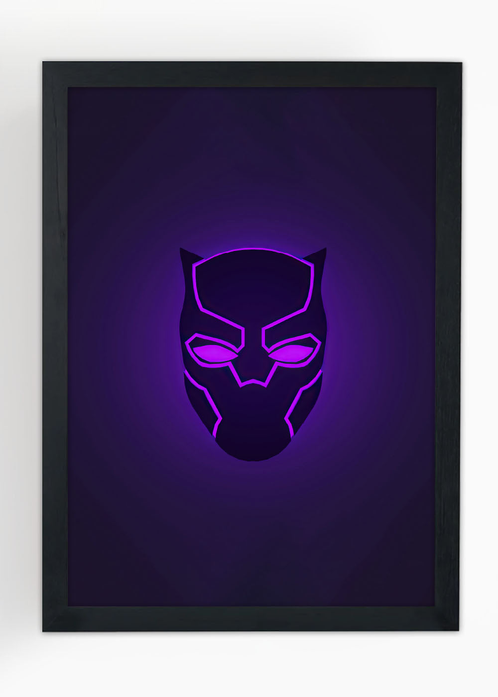 Quadro Decorativo Mascara do Pantera Negra - Com vidro