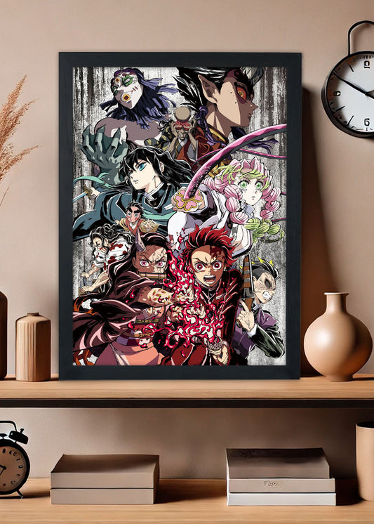Quadro Decorativo Demon Slayer Kimetsu no Yaiba - Com Vidro