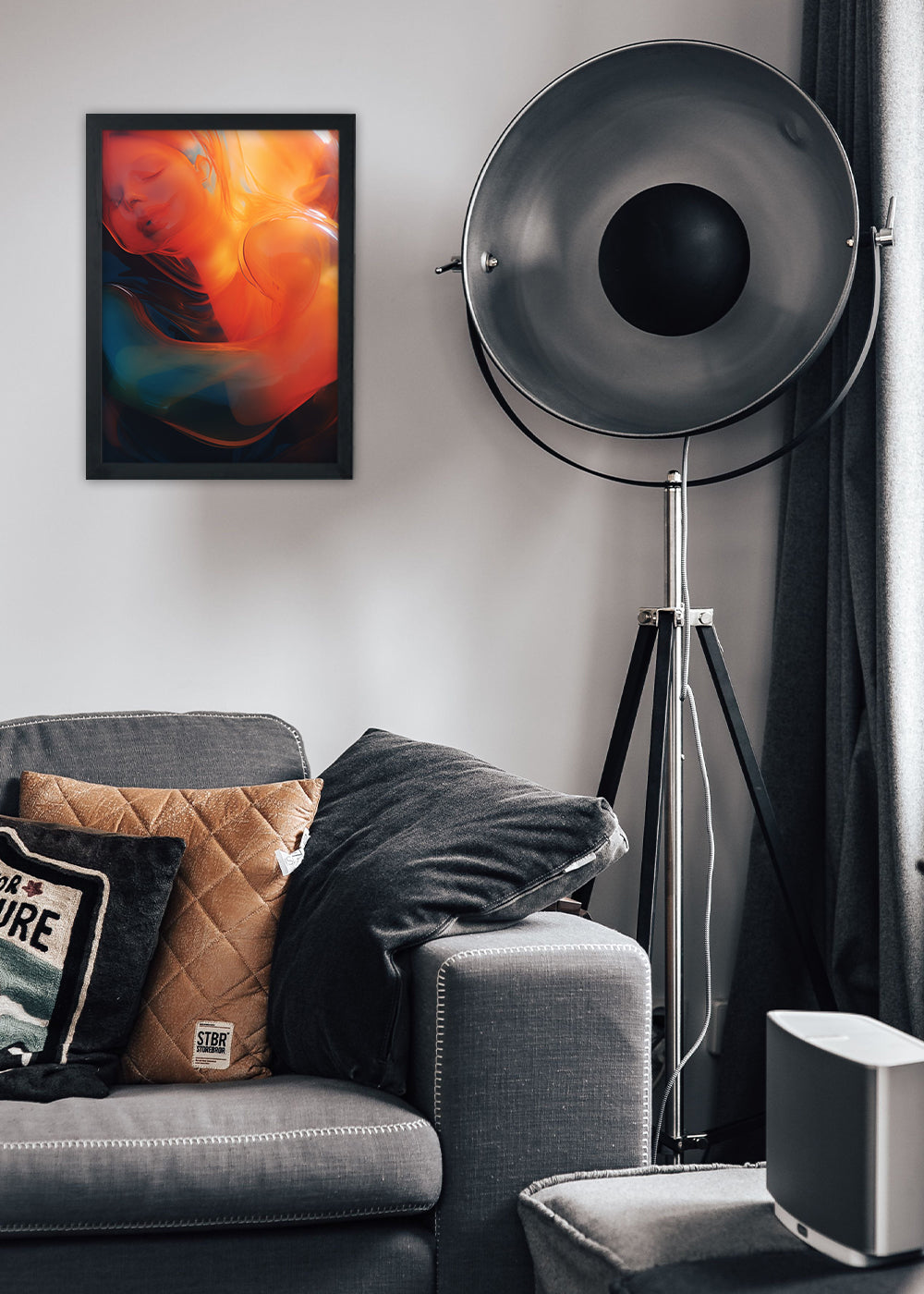 Quadro Mulher feita de pinturas artísticas - Com vidro