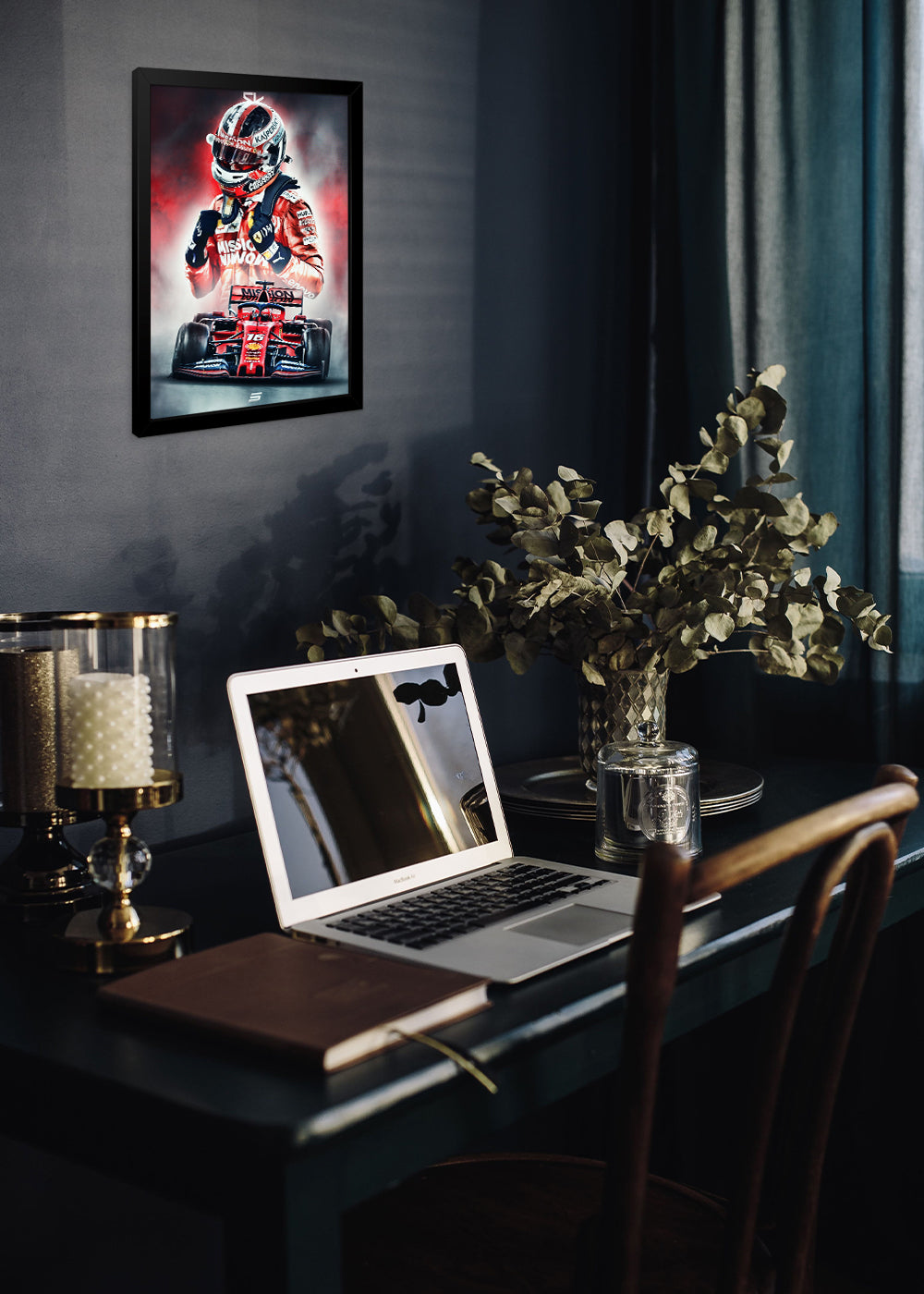 Quadro Piloto Charles Leclerc - Com vidro