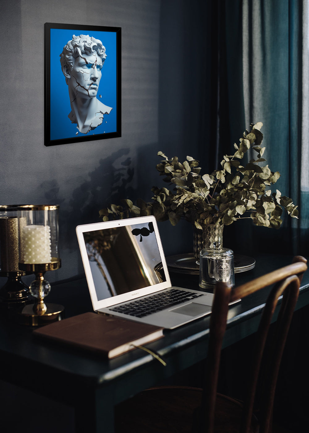 Quadro Decorativo Homem de pedra quebrado - Com vidro