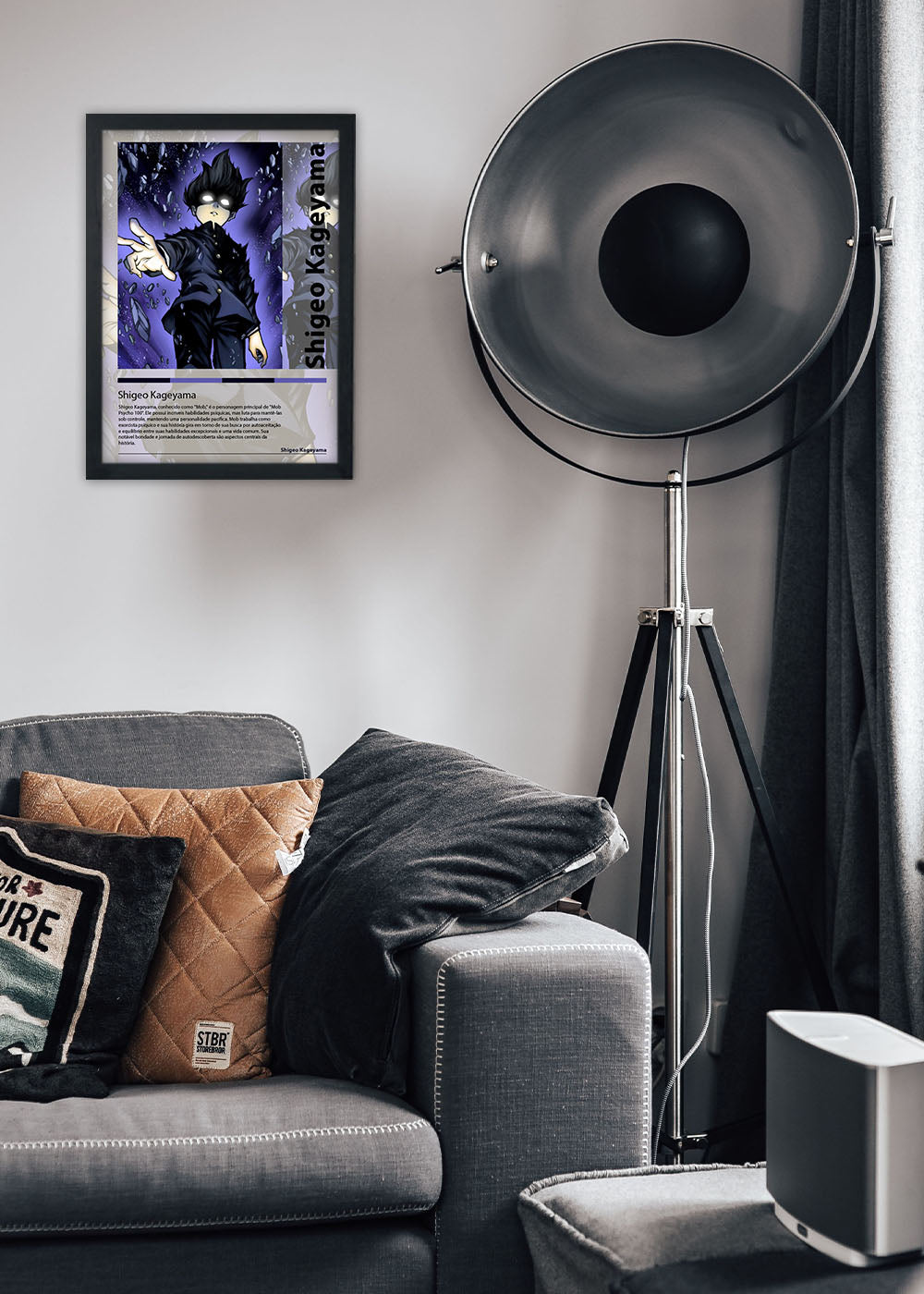 Quadro Decorativo Shigeo Kageyama Mob Psycho 100 - Com vidro