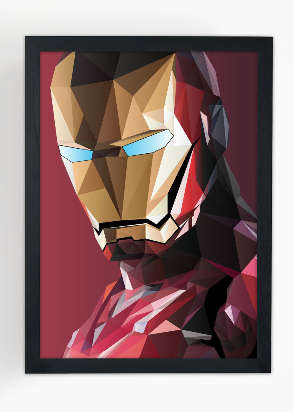 Quadro Heroi Marvel - Homem de Ferro geométrico - Com vidro