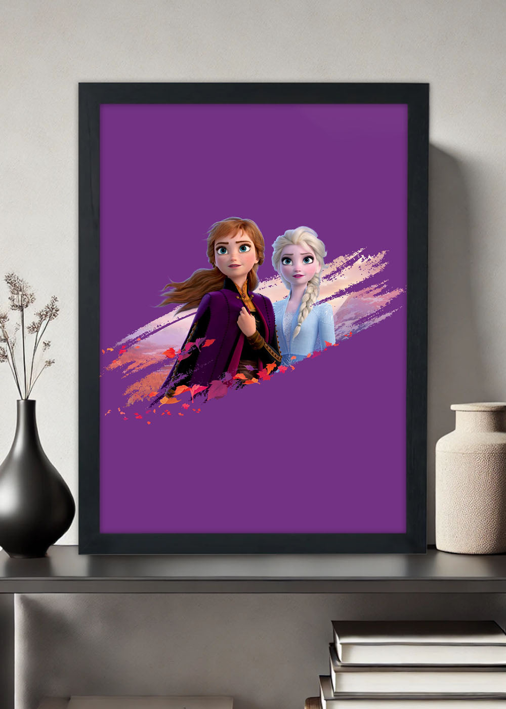 Quadro Decorativo Elsa e ana - Com vidro
