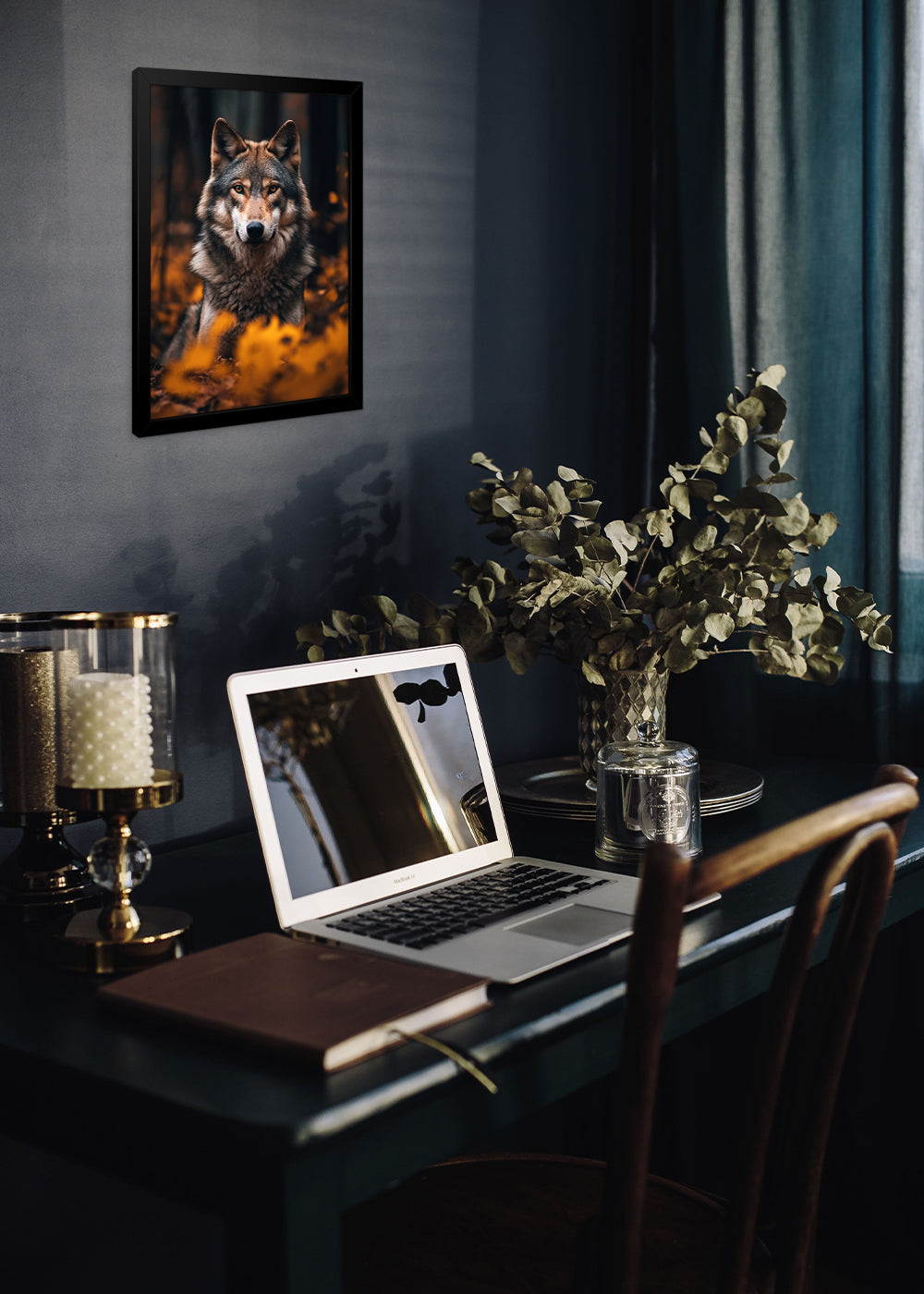 Quadro Decorativo O olhar assustador - Com vidro