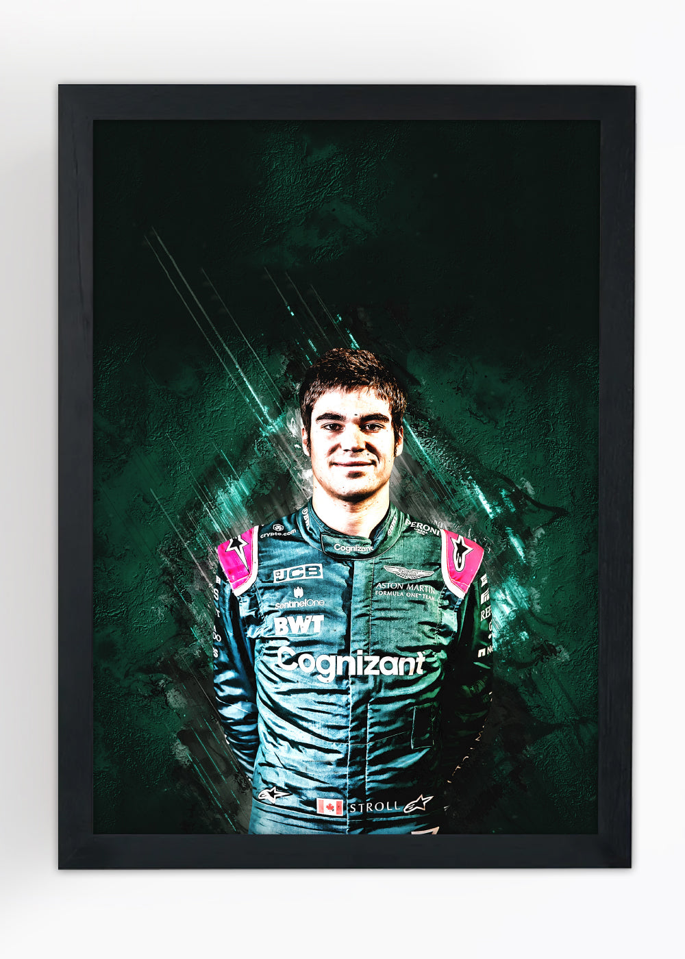 Quadro Piloto Lance Stroll - Com vidro