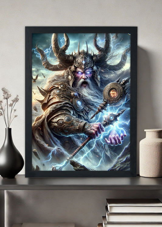 Quadro Zeus em sua transformação poderosa - Com vidro