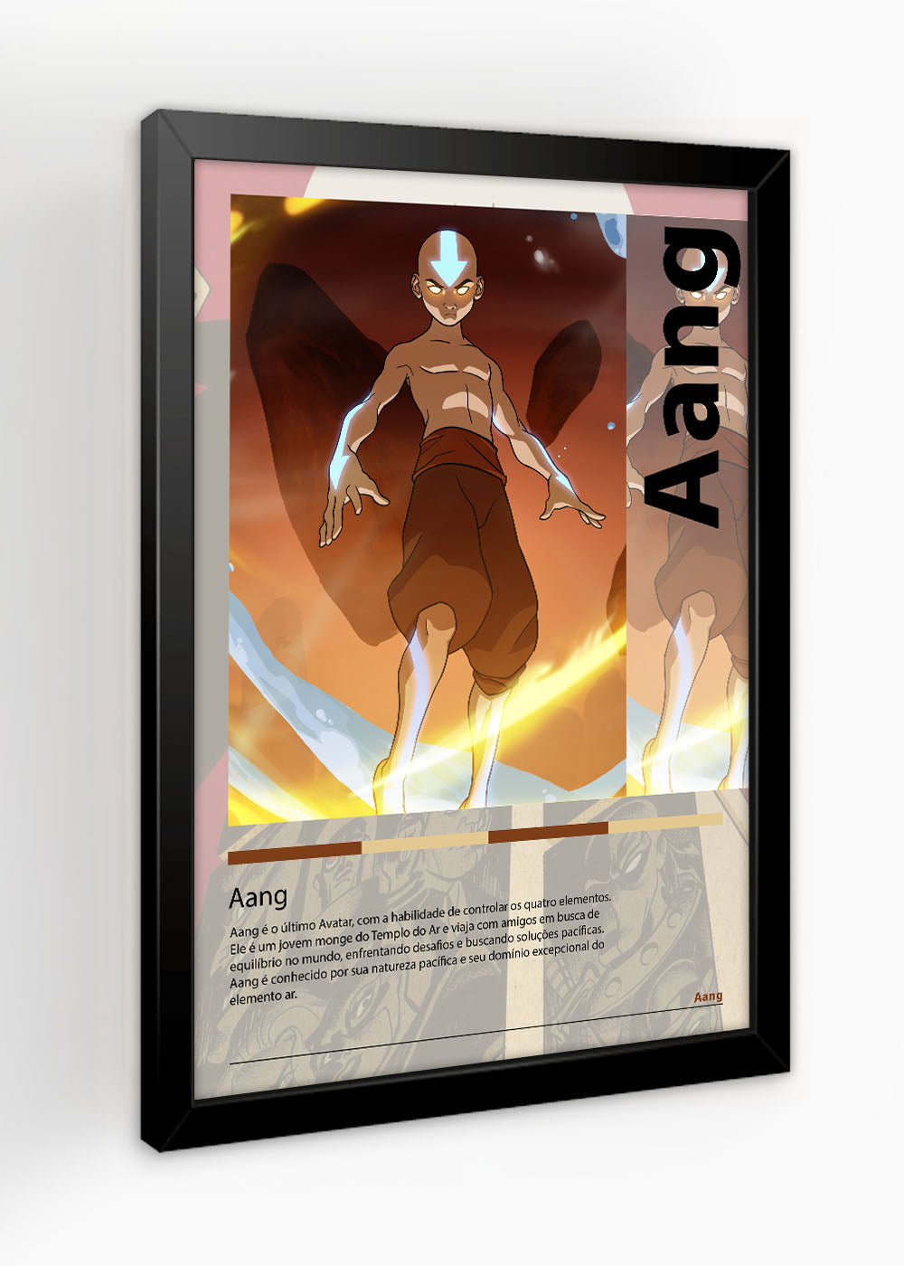 Quadro Decorativo Aang - Avatar: A Lenda de Aang - Com vidro