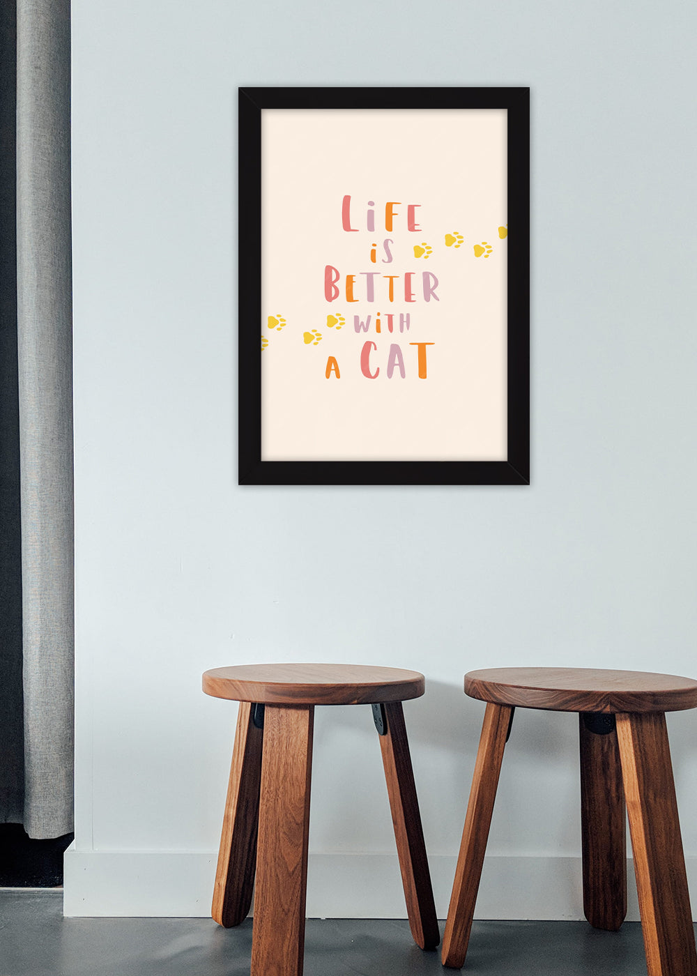 Quadro Decorativo life is better - Com vidro