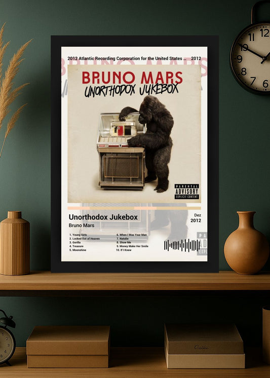 Quadro Bruno Mars Unorthodox Jukebox (Light) Com Vidro