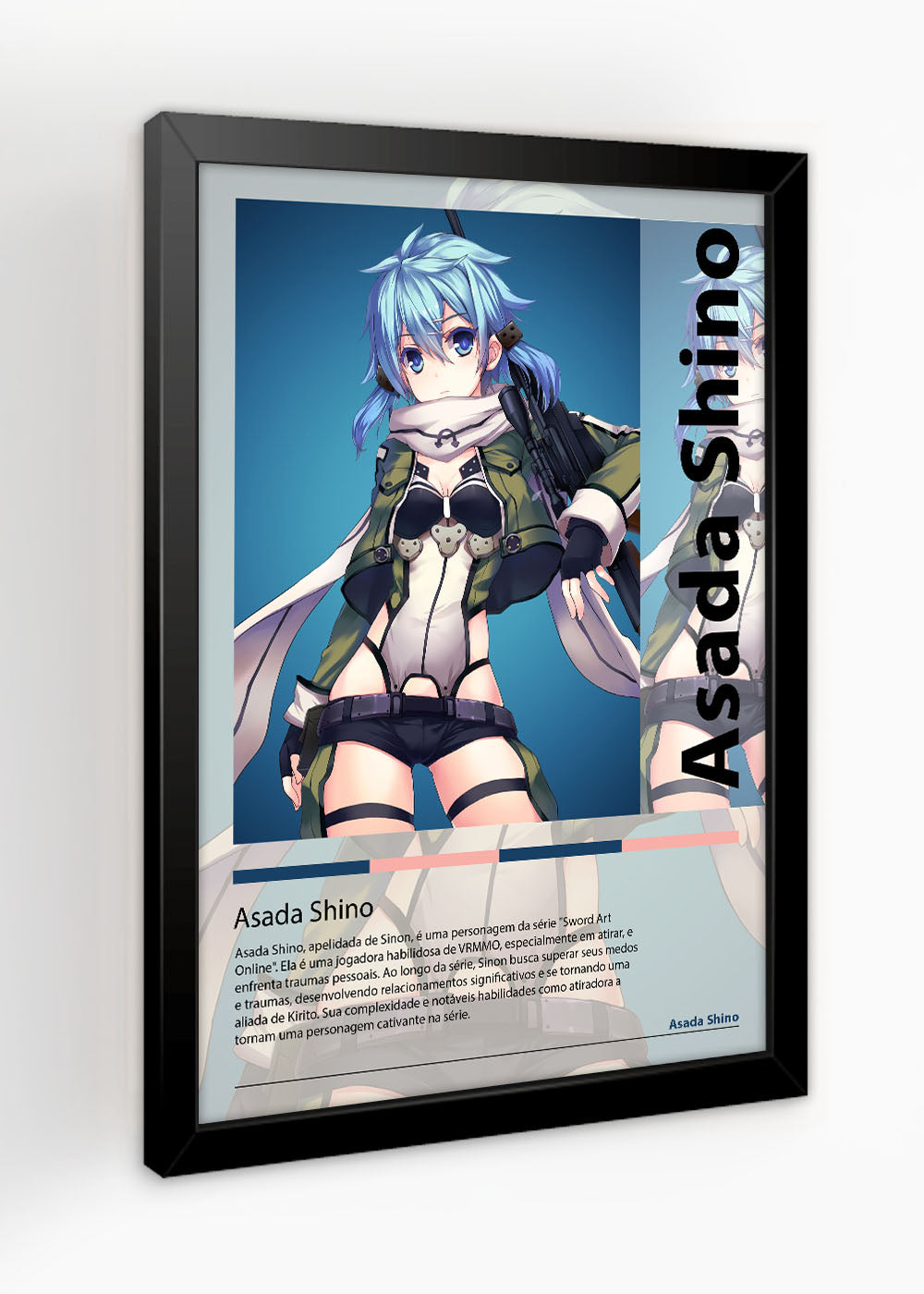 Quadro Decorativo Asada Shino - Sword Art Online - Com vidro