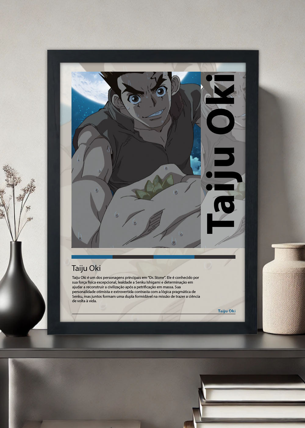 Quadro Decorativo Taiju Oki - Dr. Stone - Com vidro
