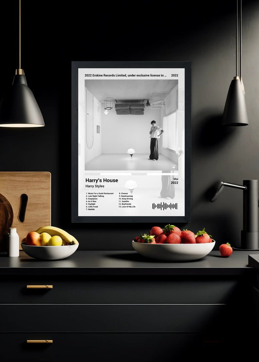 Quadro Harry Styles Harry's House (Black&white) Com Vidro