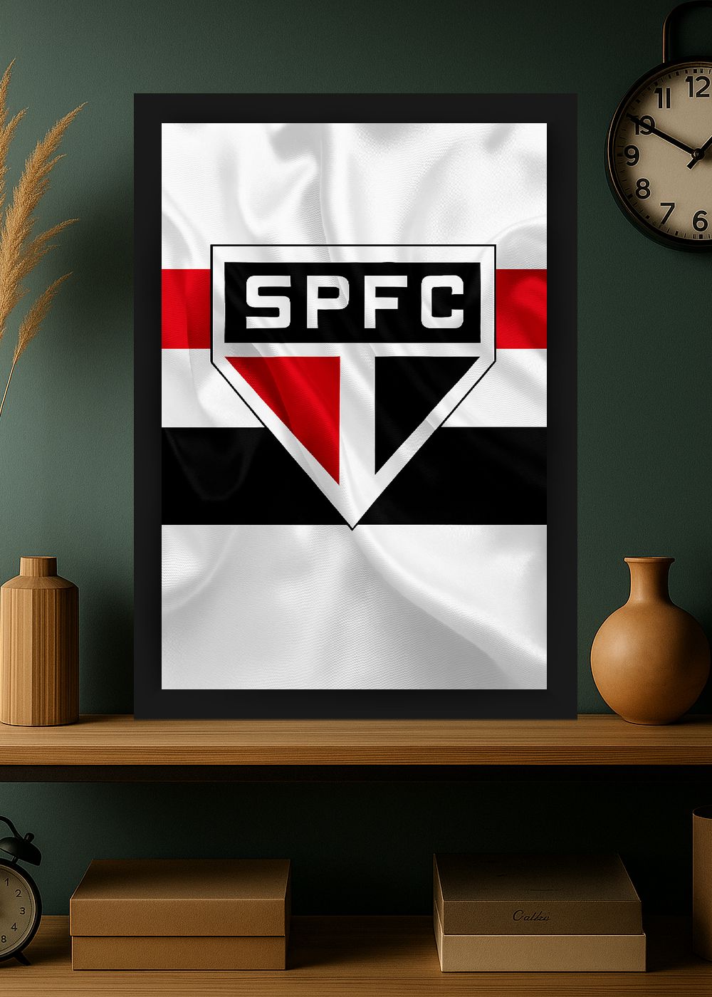 Quadro Tricolor São Paulo FC SPFC Com Vidro e Moldura