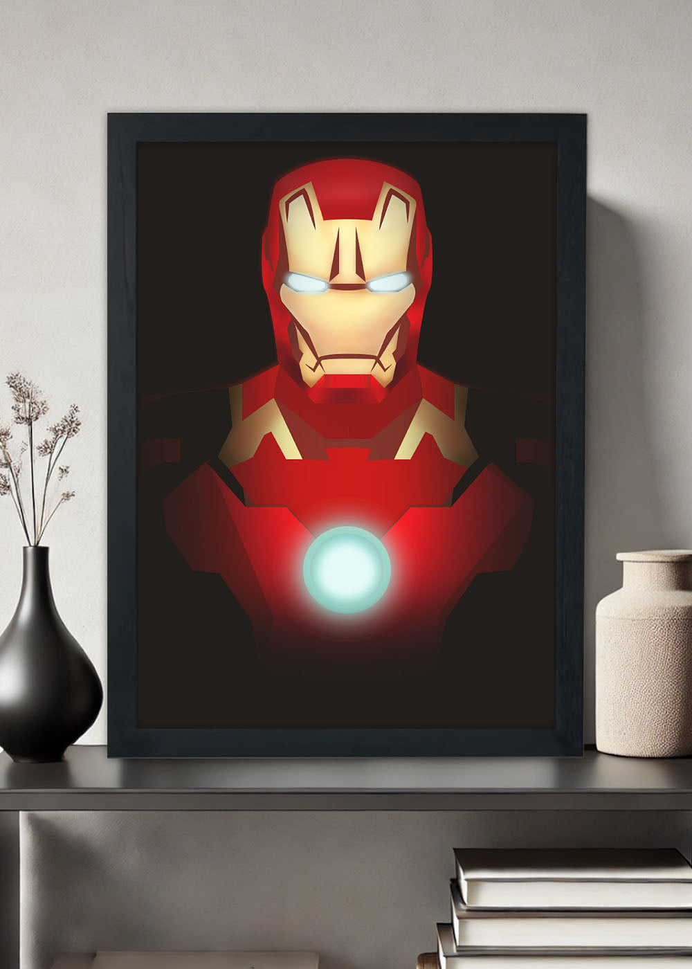 Quadro Decorativo Desenho do Homem de Ferro - Com vidro