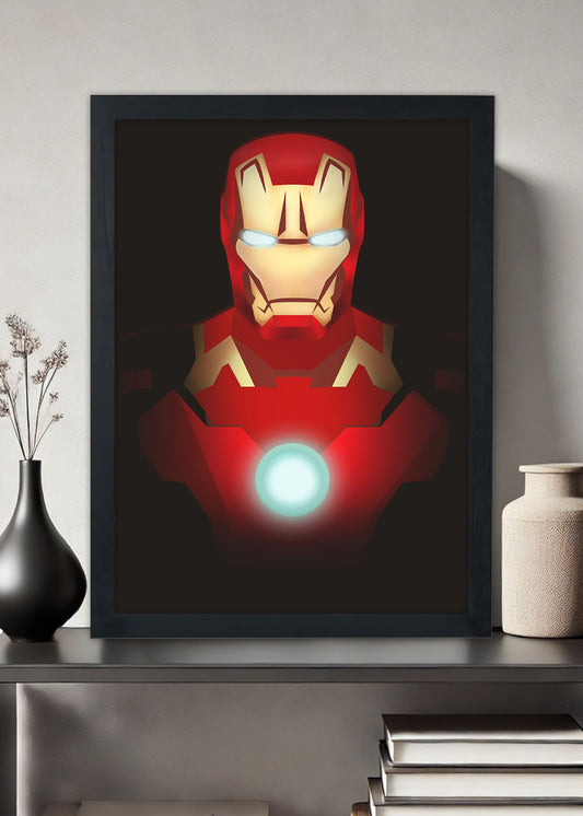 Quadro Decorativo Desenho do Homem de Ferro - Com vidro