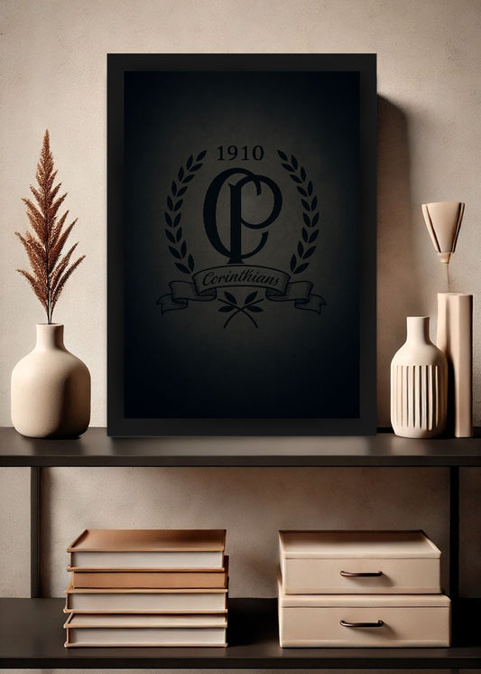 Quadro Corinthians 1910 Retro Com Vidro e Moldura