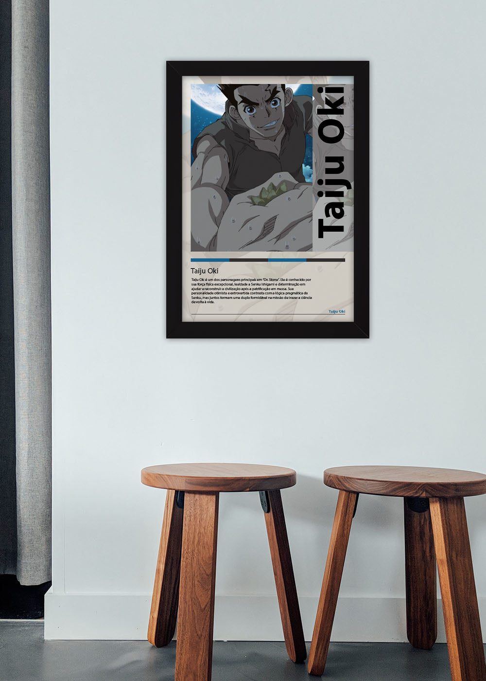 Quadro Decorativo Taiju Oki - Dr. Stone - Com vidro