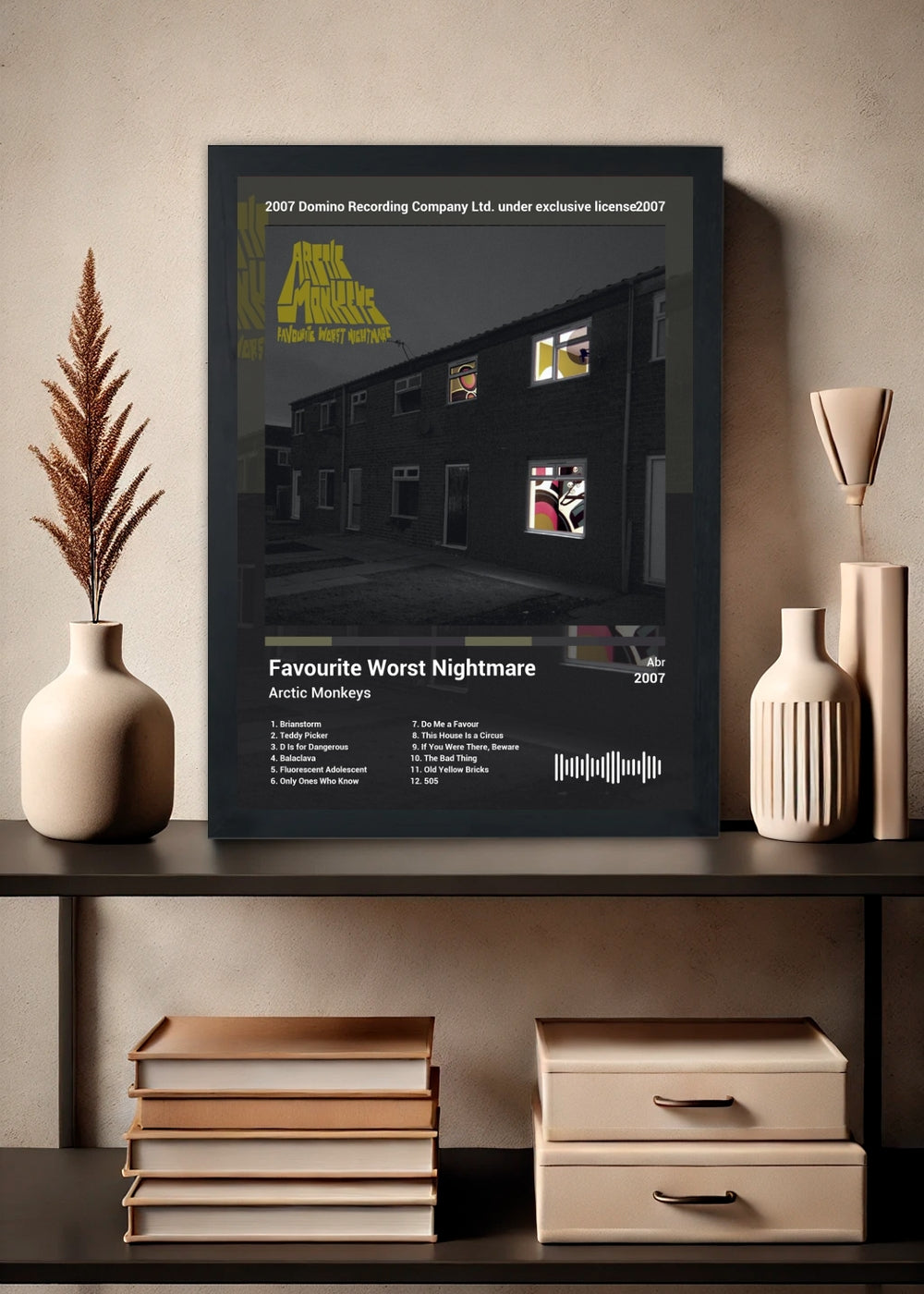 Quadro Arctic Monkeys Favourite Worst... (Colored) Com Vidro