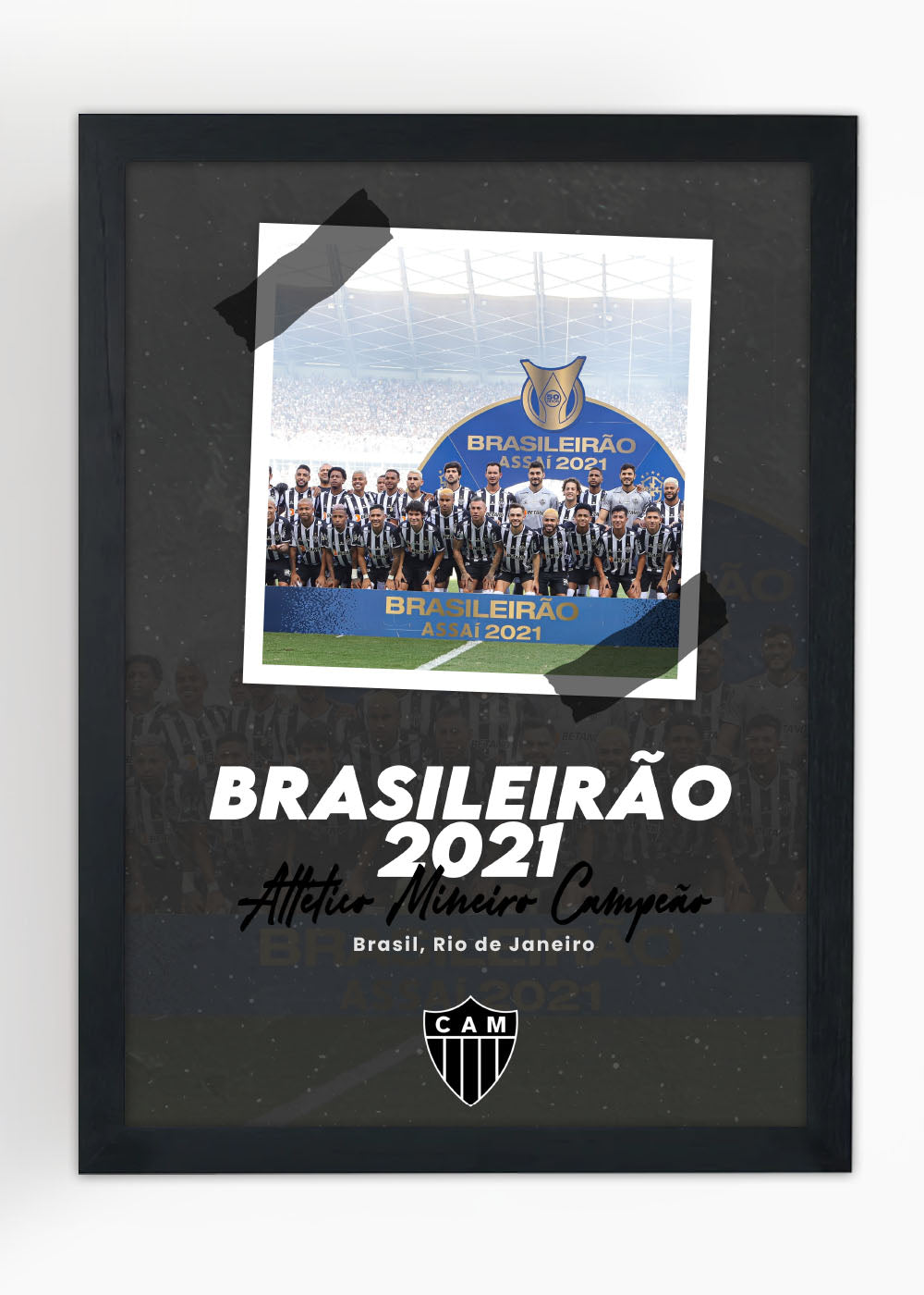 Quadro Campeão Brasileiro 2021 - Com vidro