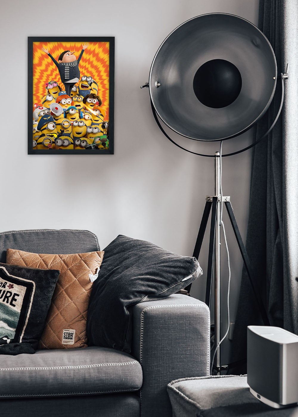 Quadro Decorativo Os minions - Com vidro