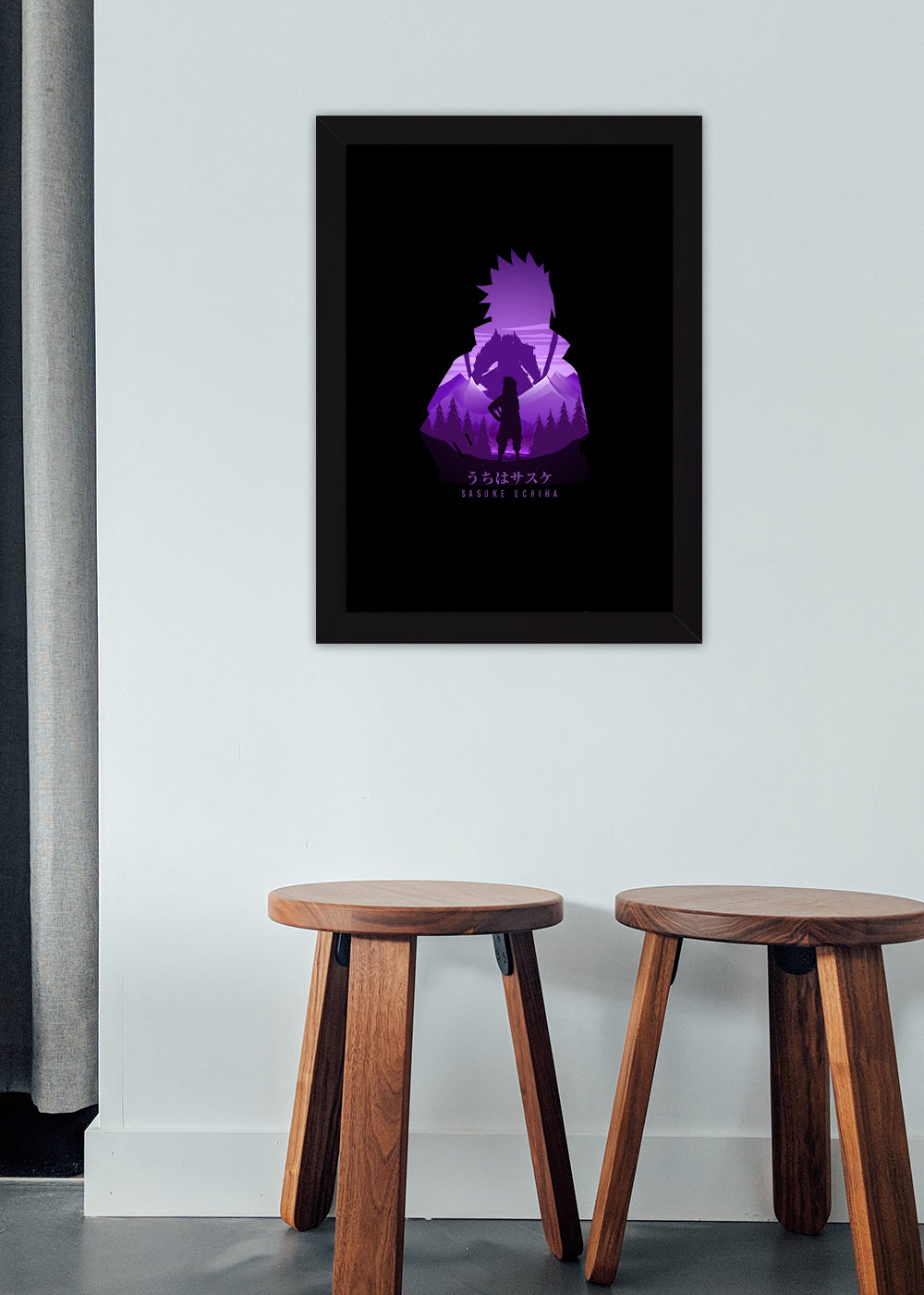 Quadro Decorativo Naruto shippuden Sasuke Uchiha - Com vidro