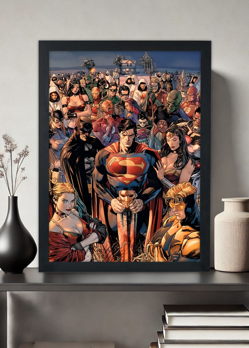 Quadro Decorativo Liga da Justiça - DC - Com vidro