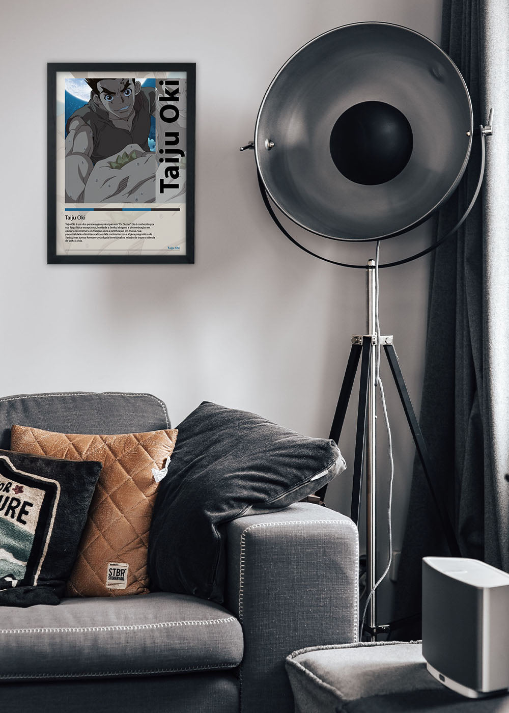 Quadro Decorativo Taiju Oki - Dr. Stone - Com vidro