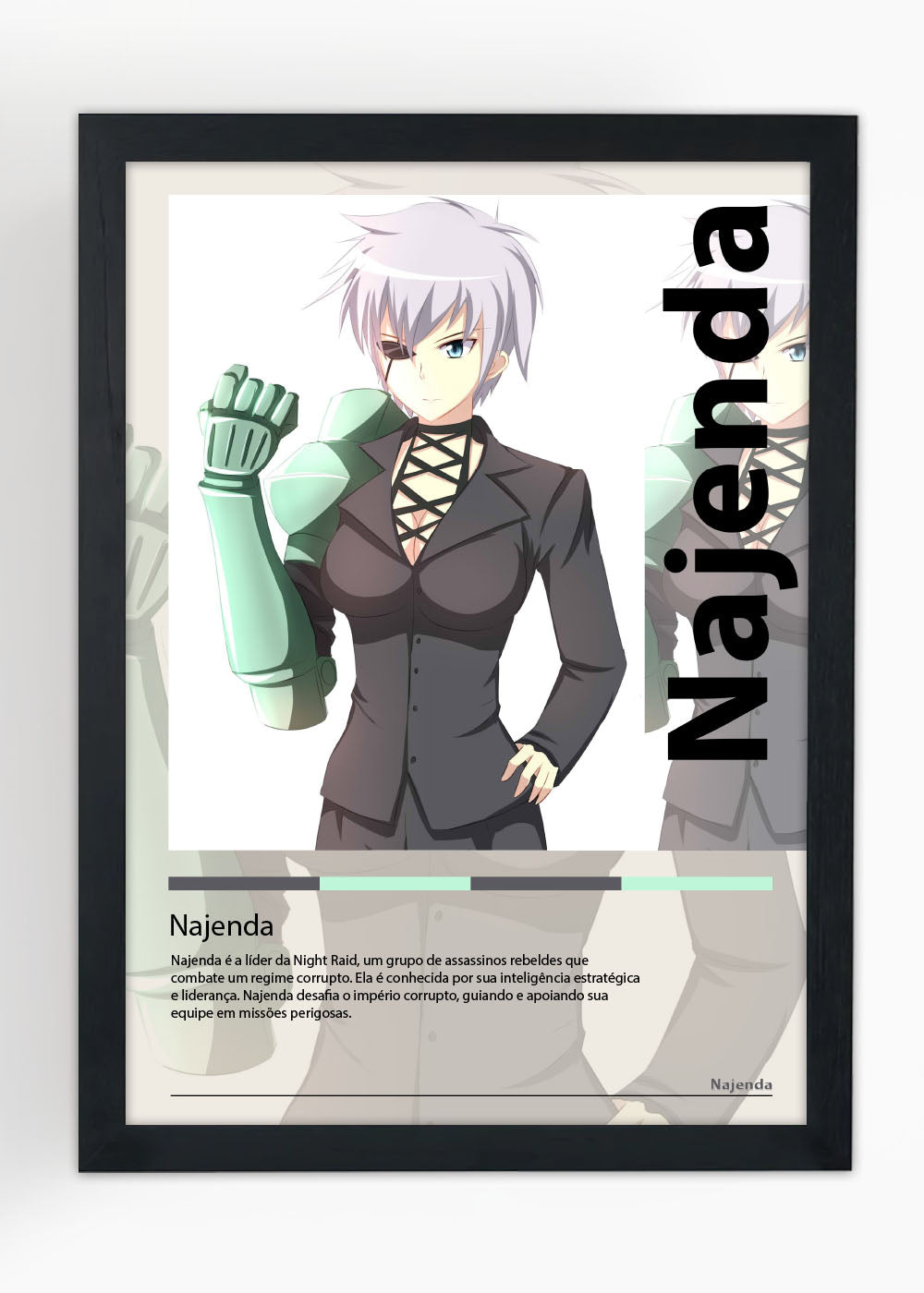 Quadro Decorativo Najenda - Akame ga Kill! - Com vidro