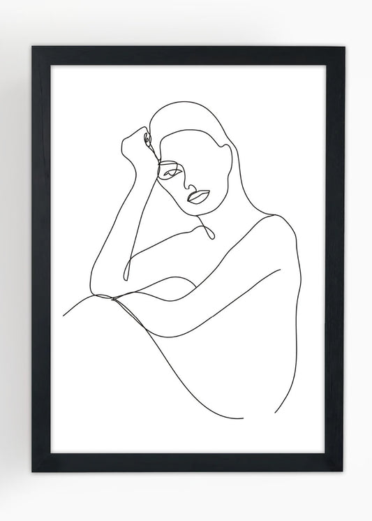 Quadro Decorativo Mulher Abstrato - Com vidro