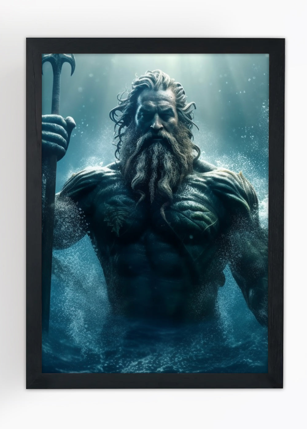 Quadro Poseidon O Rei Do Mar - Mitologia Grega - Com vidro