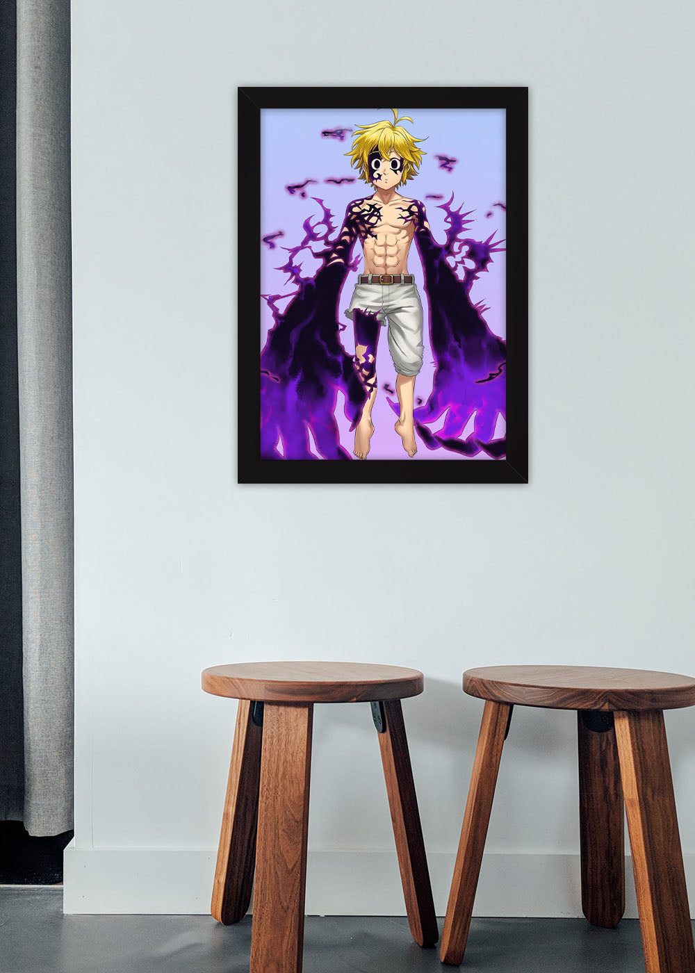 Quadro Decorativo Meliodas Descontrolado - Com vidro